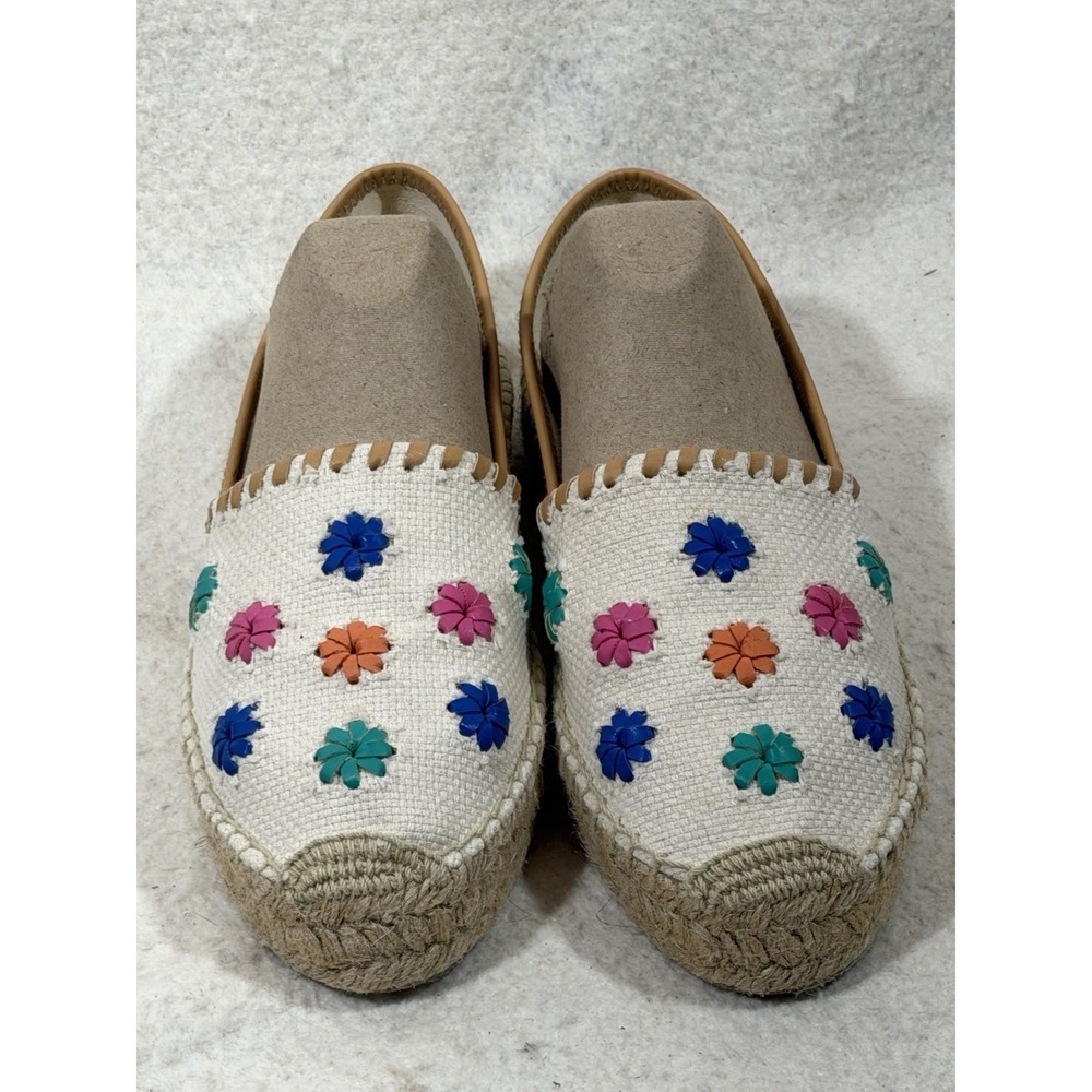 Jack Rogers Womens Size 9 Floral Canvas Platform Espadrilles Boho Coastal